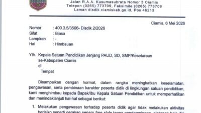 Disdik Ciamis Keluarkan Himbauan Resmi, Sekolah Diminta Perketat Pengawasan Siswa di Era Digital